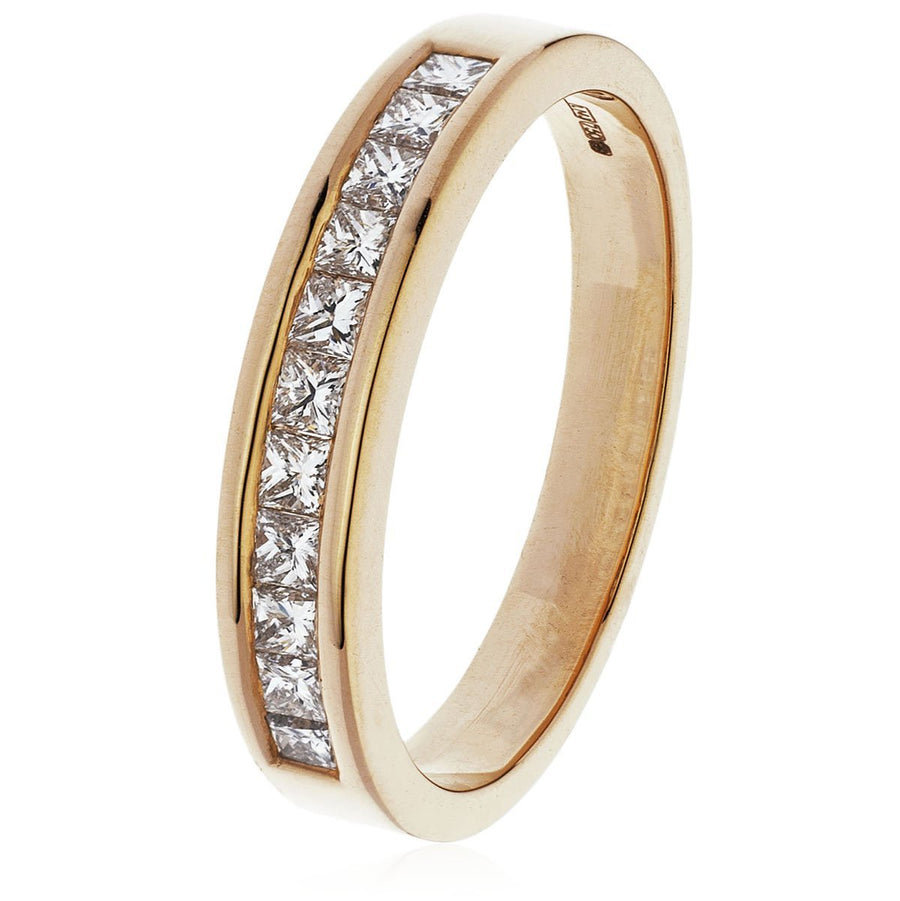Diamond Eternity 13 Stone Ring 0.50ct F-VS Quality in 18k Rose Gold - David Ashley