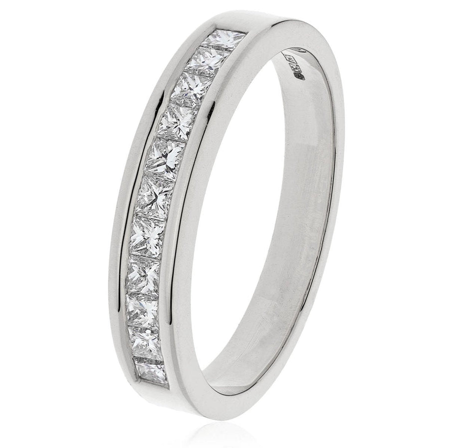 Diamond Eternity 13 Stone Ring 0.50ct F-VS Quality in 18k White Gold - David Ashley
