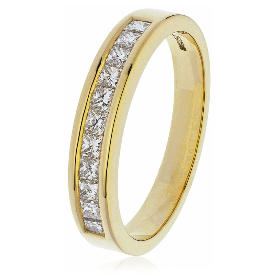 Diamond Eternity 13 Stone Ring 0.50ct F-VS Quality in 18k Yellow Gold - David Ashley