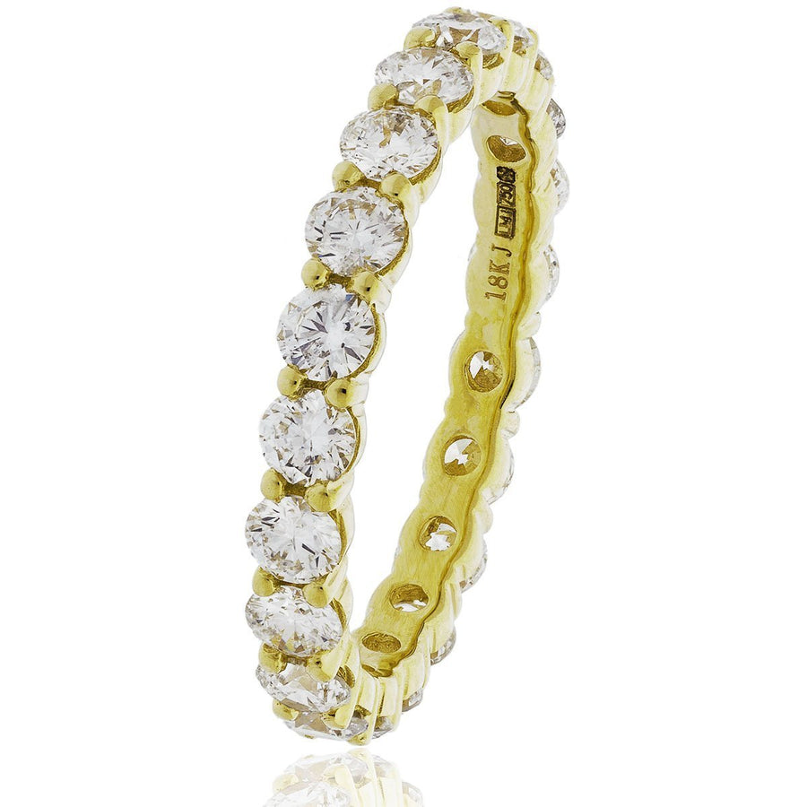 Diamond Eternity Ring 1.4mm 0.50ct F-VS Quality in 18k Yellow Gold - David Ashley