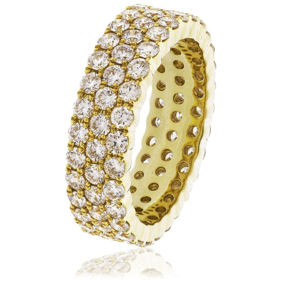 Diamond Eternity Ring 5.8mm 3.00ct F-VS Quality in 18k Yellow Gold - David Ashley