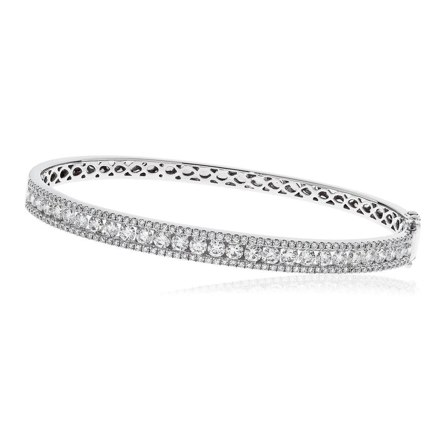 Diamond Fancy Bangle 3.00ct F VS Quality in 18k White Gold - David Ashley