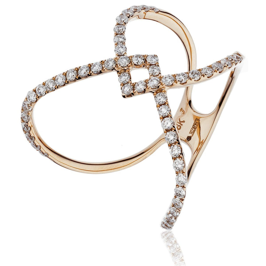 Diamond Fancy Designer Ring 0.50ct F-VS Quality in 18k Rose Gold - David Ashley