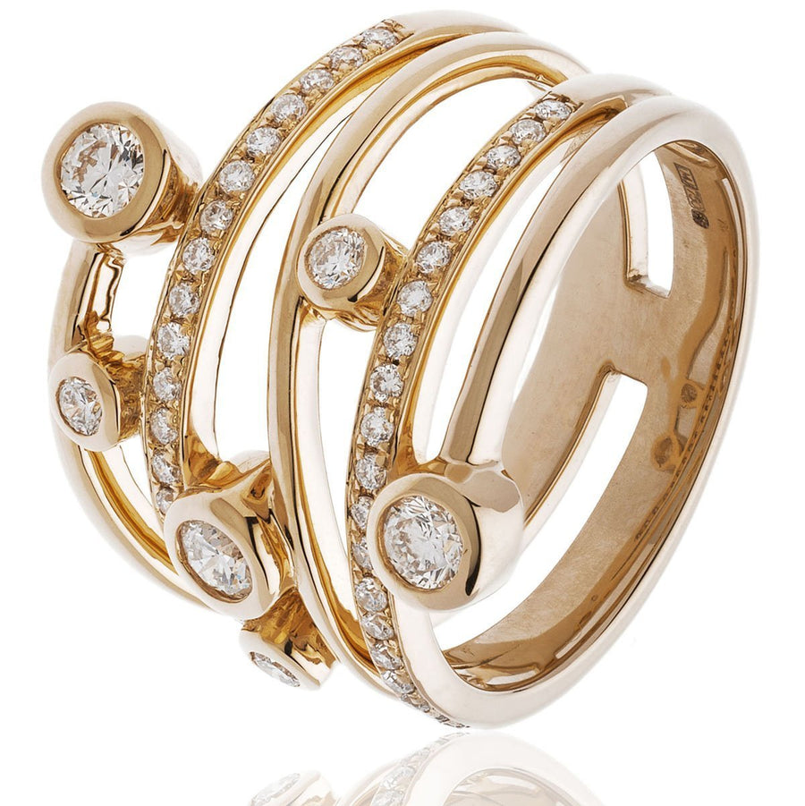 Diamond Fancy Dress Ring 15.0mm 0.40ct F-VS Quality in 18k Rose Gold - David Ashley