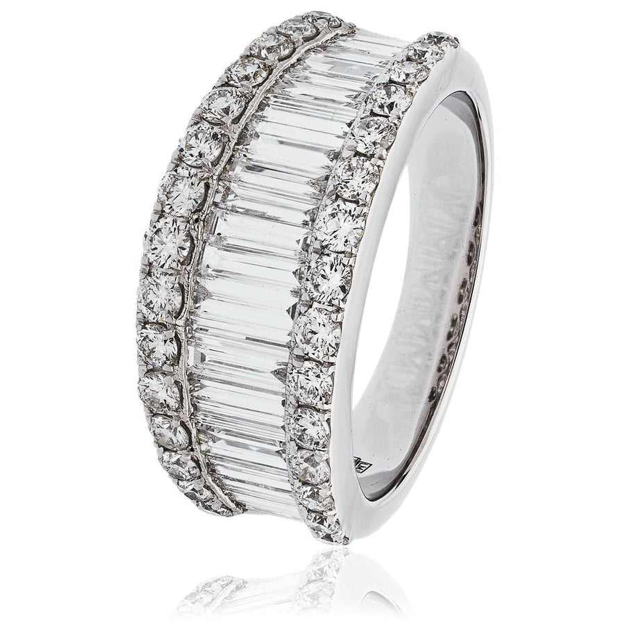 Diamond Fancy Dress Ring 9.0mm 2.00ct F-VS Quality in 18k White Gold - David Ashley