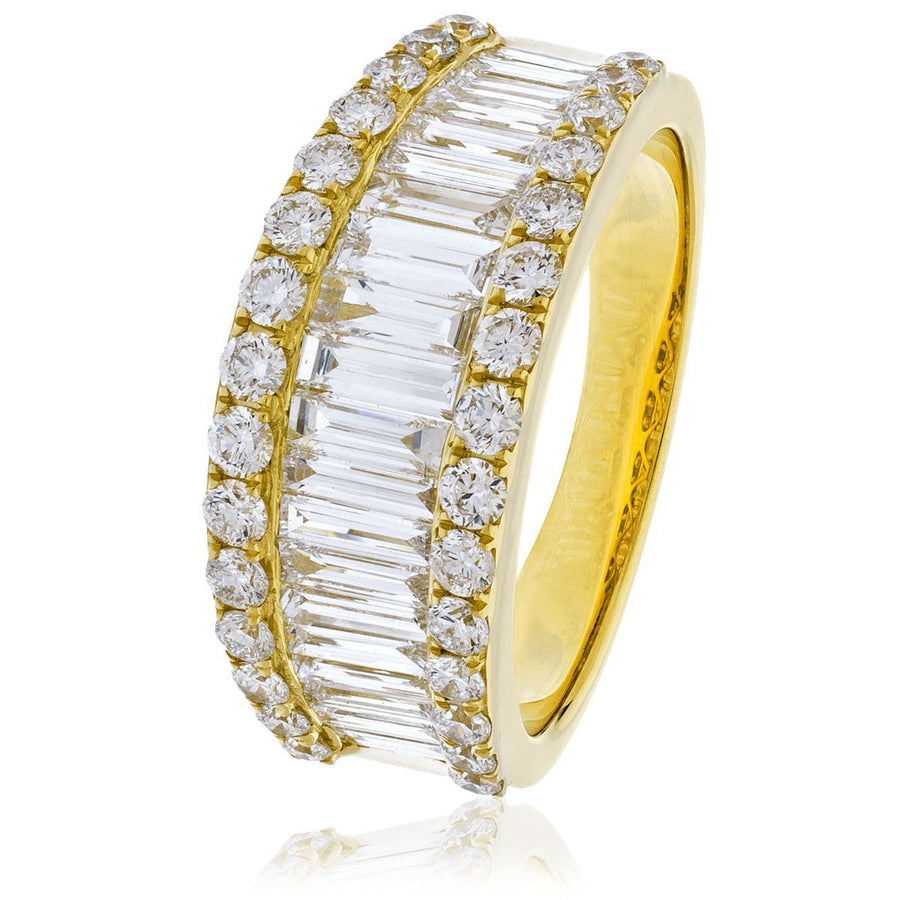 Diamond Fancy Dress Ring 9.0mm 2.00ct F-VS Quality in 18k Yellow Gold - David Ashley