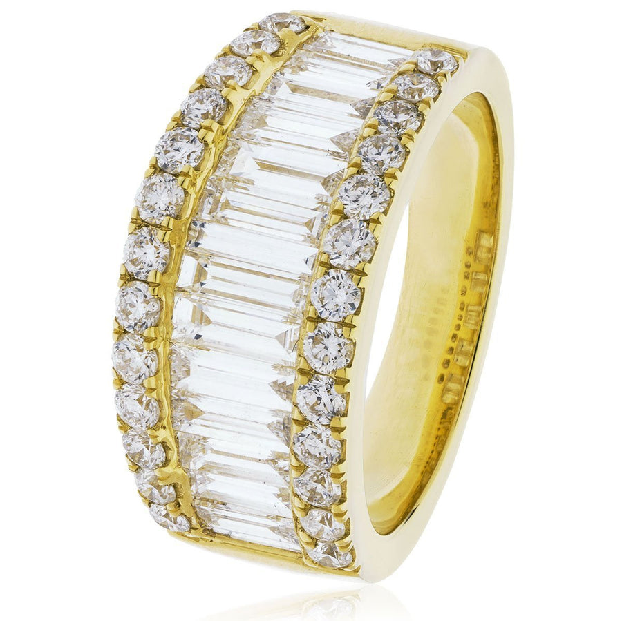 Diamond Fancy Dress Ring 9.6mm 2.45ct F-VS Quality in 18k Yellow Gold - David Ashley