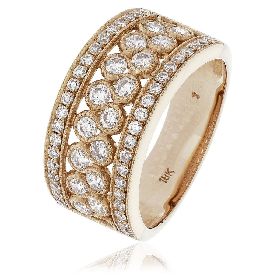 Diamond Fancy Dress Ring 9.7mm 1.00ct F-VS Quality in 18k Rose Gold - David Ashley