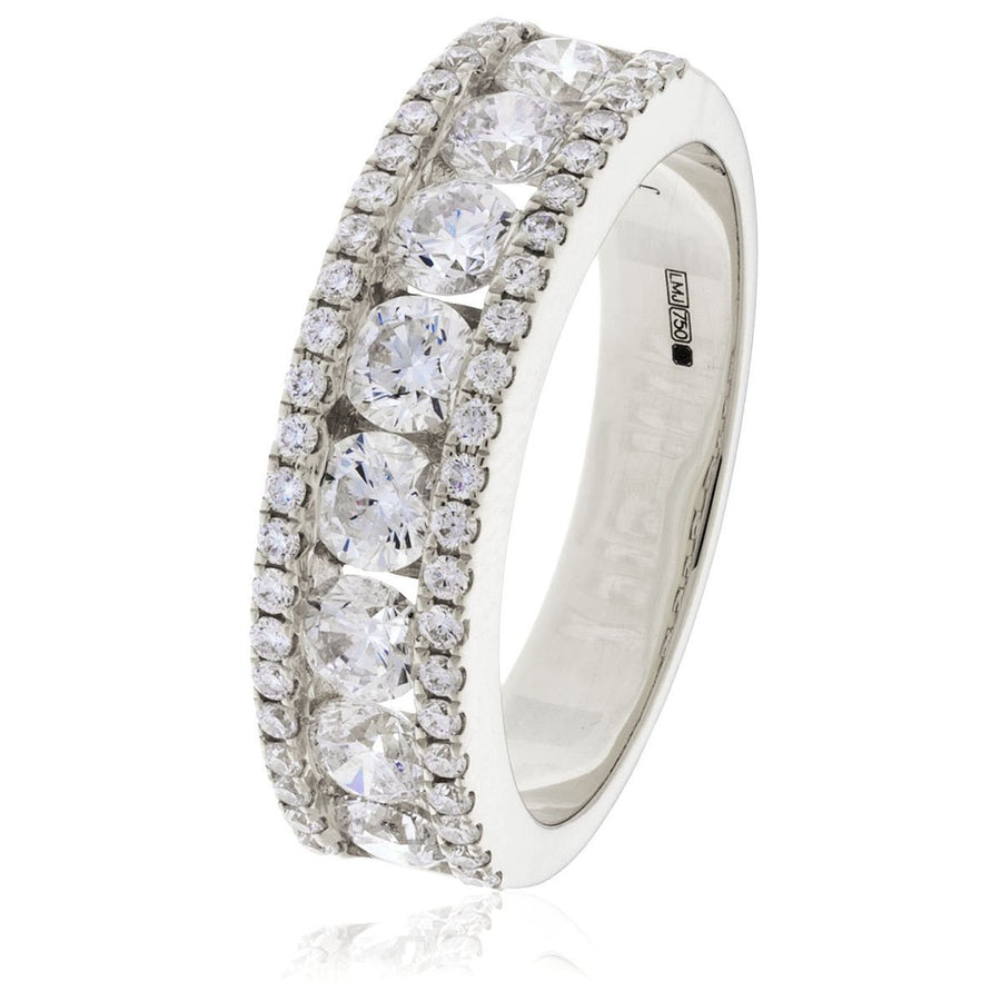 Diamond Fancy Eternity Ring 4.1mm 0.55ct F-VS Quality in Platinum - David Ashley