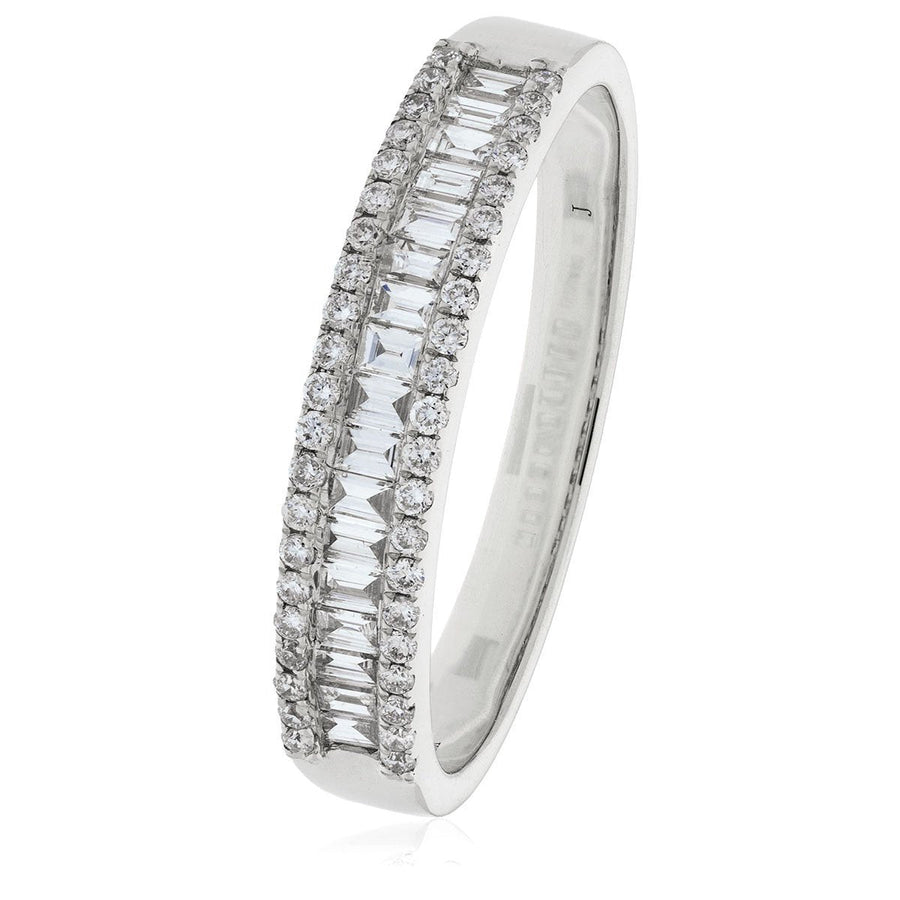 Diamond Fancy Eternity Ring 4.2mm 0.33ct F-VS Quality 18k White Gold - David Ashley