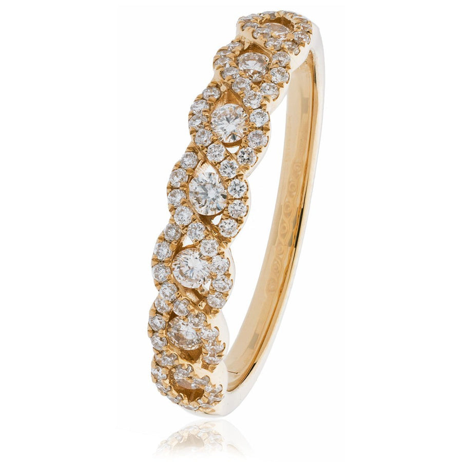 Diamond Fancy Eternity Ring 4.2mm 0.50ct F-VS Quality 18k Rose Gold - David Ashley