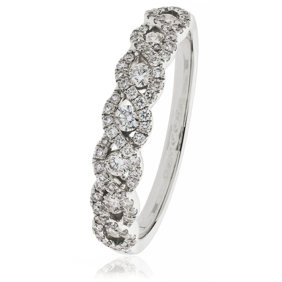 Diamond Fancy Eternity Ring 4.2mm 0.50ct F-VS Quality 18k White Gold - David Ashley