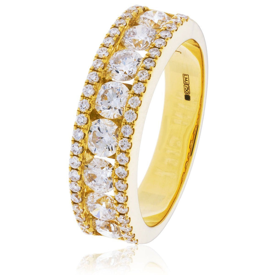 Diamond Fancy Eternity Ring 5.9mm 1.50ct F-VS Quality 18k Yellow Gold - David Ashley