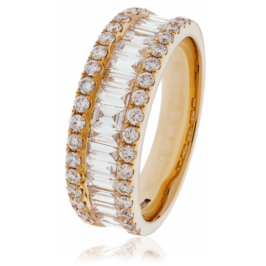 Diamond Fancy Eternity Ring 6.0mm 0.90ct F-VS Quality 18k Rose Gold - David Ashley