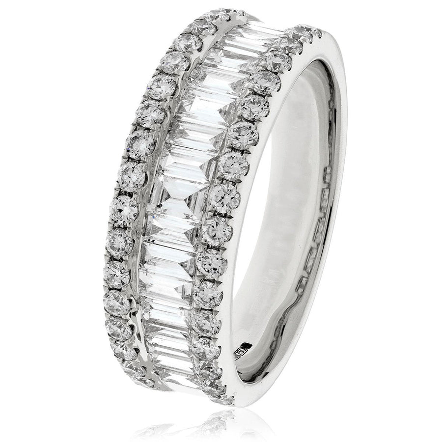 Diamond Fancy Eternity Ring 6.0mm 0.90ct F-VS Quality 18k White Gold - David Ashley