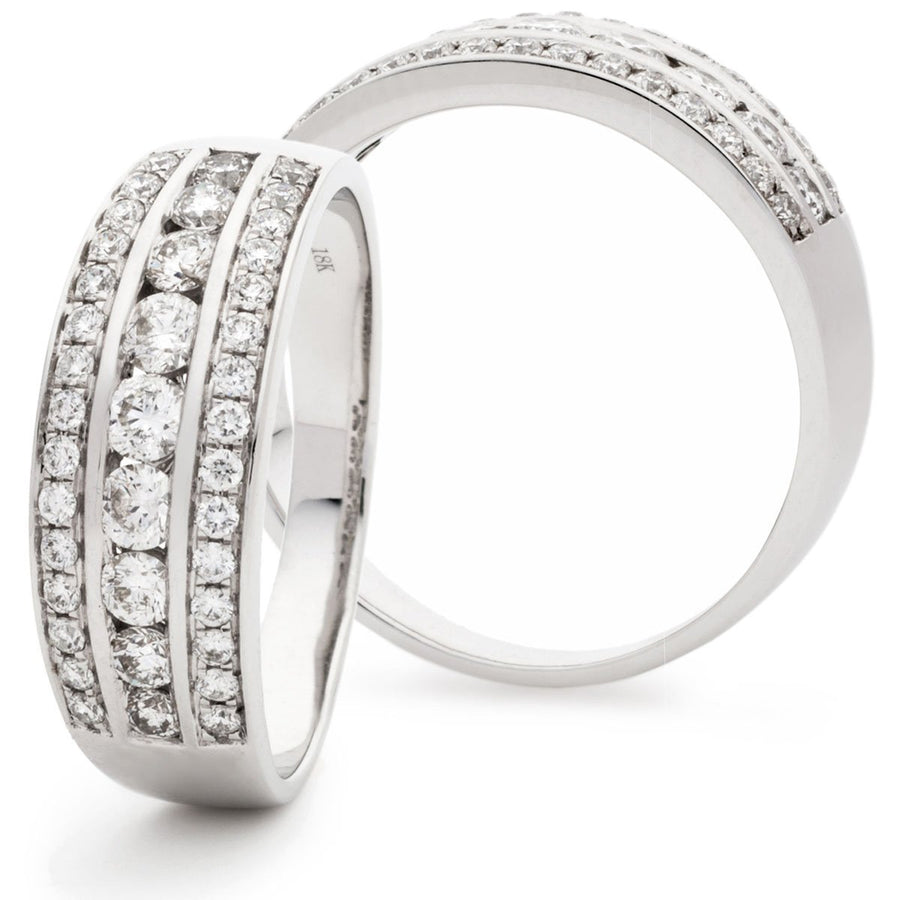 Diamond Fancy Eternity Ring 7.0mm 0.75ct F-VS Quality 18k White Gold - David Ashley