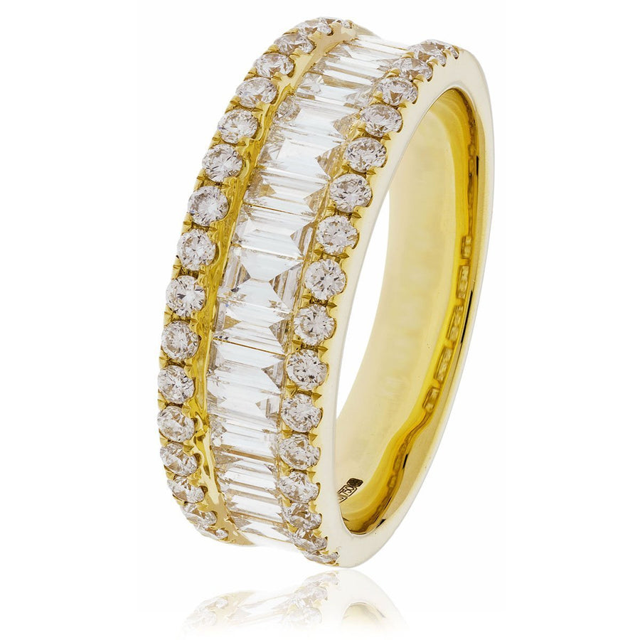 Diamond Fancy Eternity Ring 7.0mm 1.50ct F-VS Quality 18k Yellow Gold - David Ashley