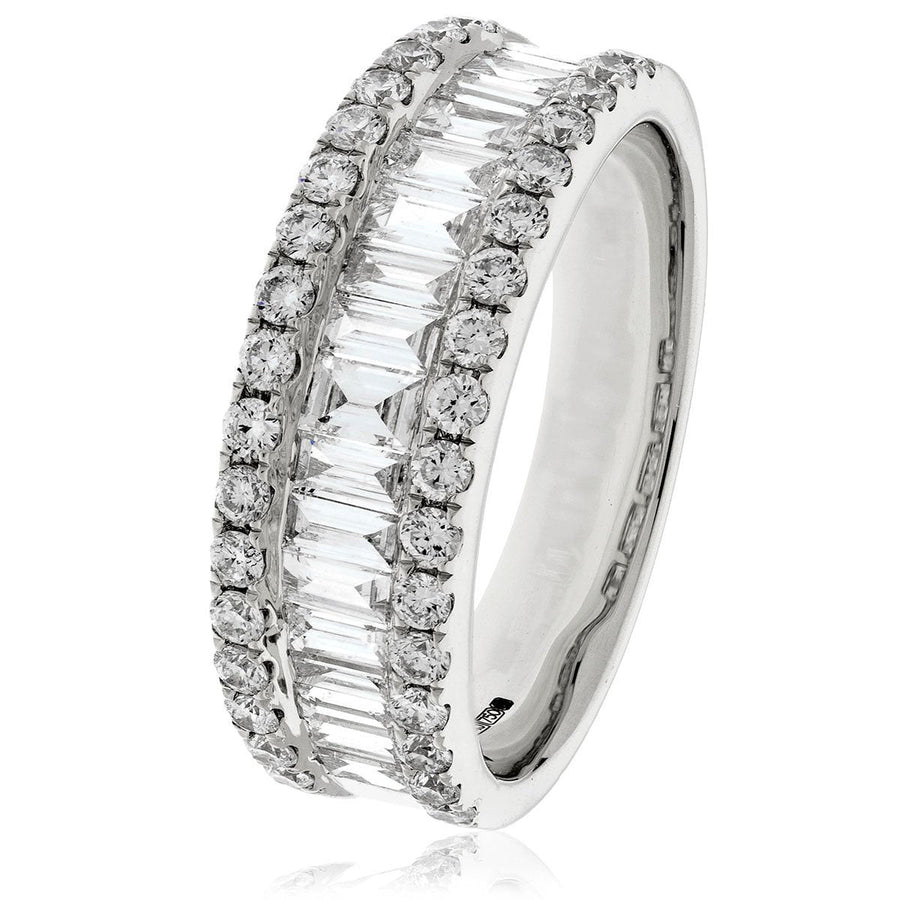 Diamond Fancy Eternity Ring 7.0mm 1.50ct F-VS Quality in Platinum - David Ashley