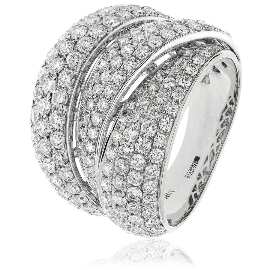 Diamond Fancy Pave Ring 17.0mm 2.80ct F-VS Quality in 18k White Gold - David Ashley