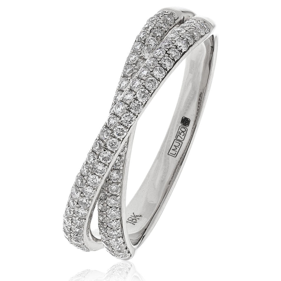 Diamond Fancy Pave Ring 7.9mm 1.00ct F-VS Quality in Platinum - David Ashley