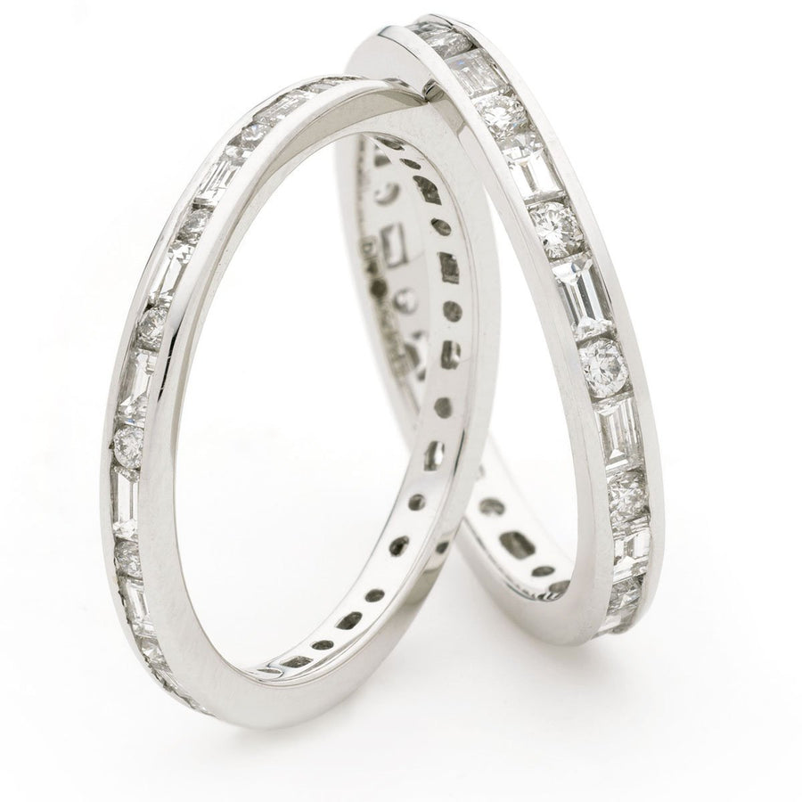 Diamond Full Eternity Ring 2.0mm 0.60ct F-VS Quality in 18k White Gold - David Ashley