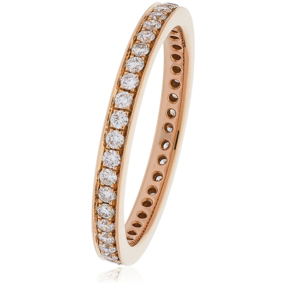 Diamond Full Eternity Ring 2.1mm 0.45ct F-VS Quality in 18k Rose Gold - David Ashley