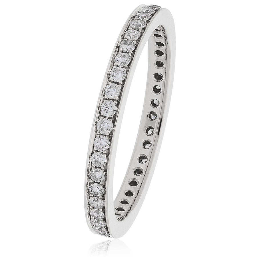 Diamond Full Eternity Ring 2.1mm 0.45ct F-VS Quality in 18k White Gold - David Ashley