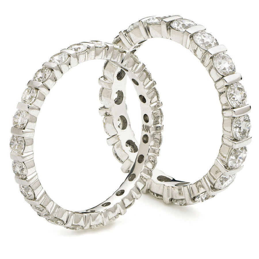 Diamond Full Eternity Ring 2.2mm 1.00ct F-VS Quality in Platinum - David Ashley