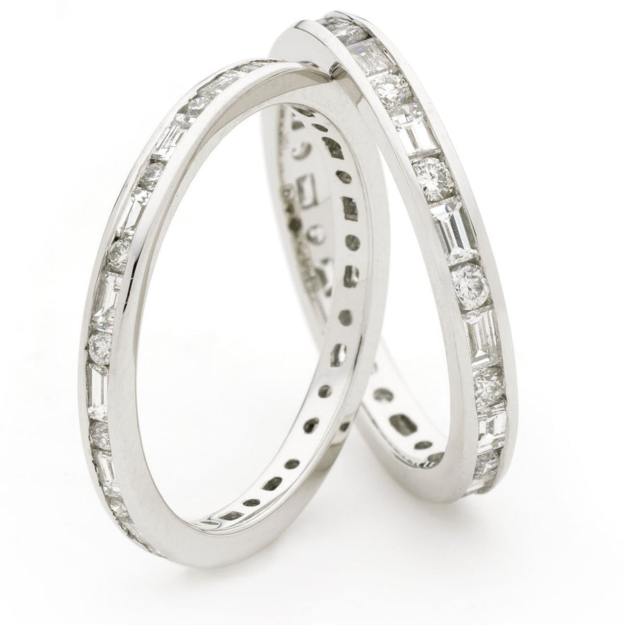 Diamond Full Eternity Ring 2.4mm 0.95ct F-VS Quality in 18k White Gold - David Ashley