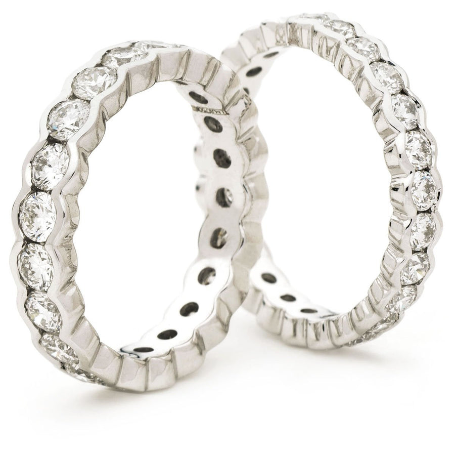 Diamond Full Eternity Ring 3.9mm 2.10ct F-VS Quality in 18k White Gold - David Ashley