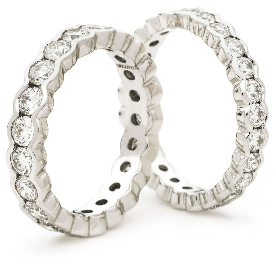 Diamond Full Eternity Ring 3.9mm 2.10ct F-VS Quality in Platinum - David Ashley