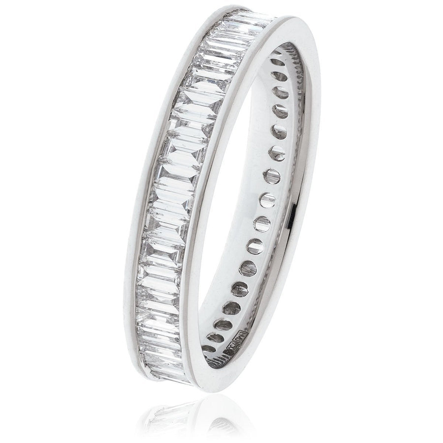 Diamond Full Eternity Ring 4.0mm 1.50ct F-VS Quality in Platinum - David Ashley