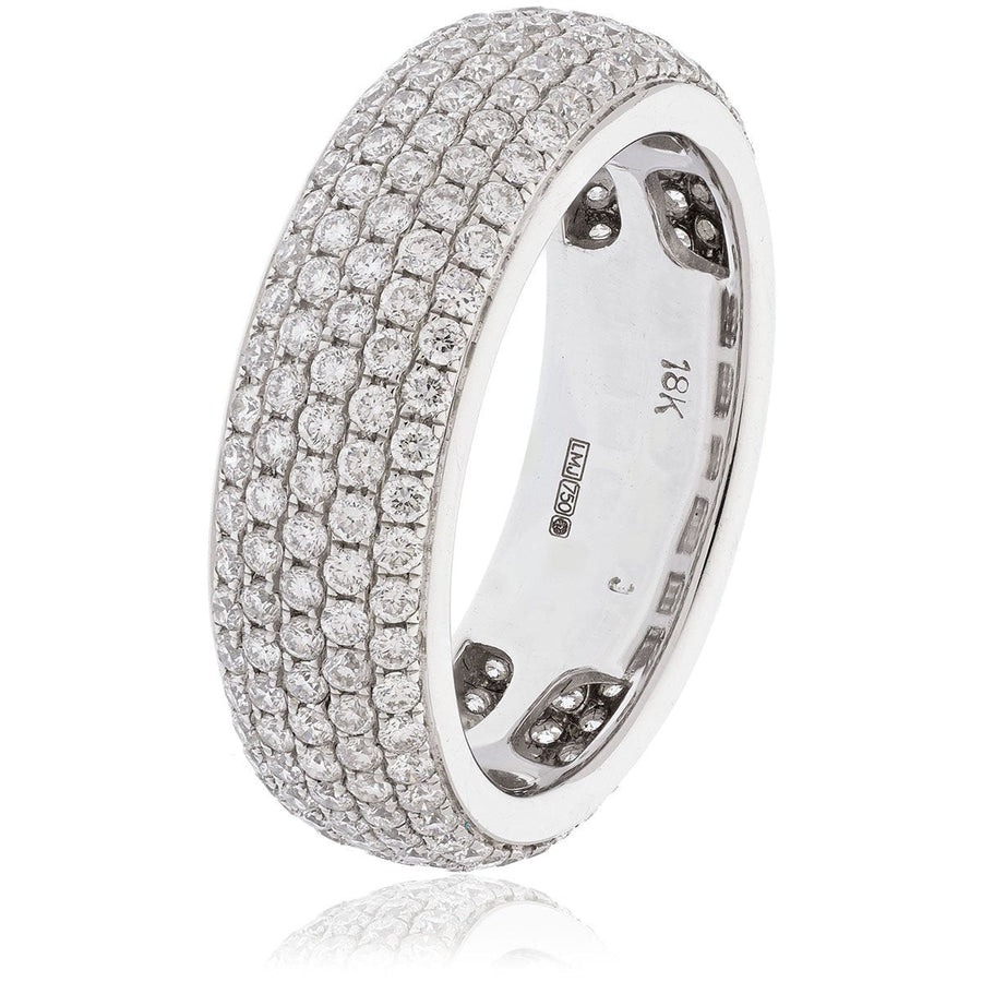Diamond Full Eternity Ring 6.4mm 2.00ct F-VS Quality in Platinum - David Ashley
