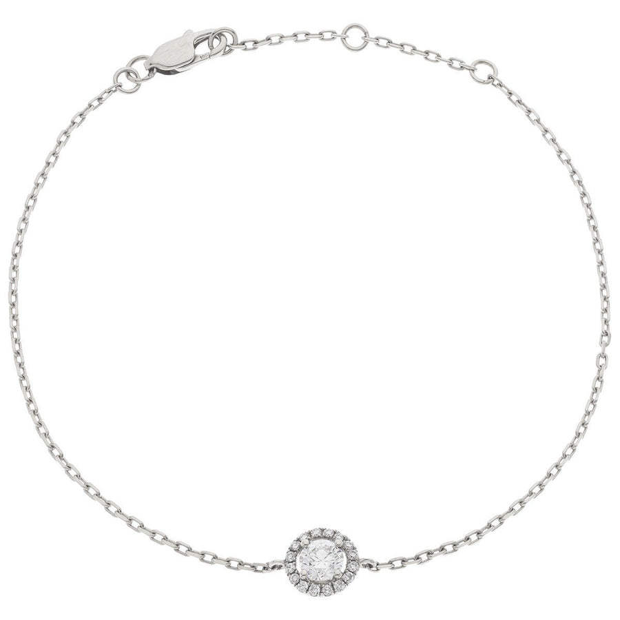 Diamond Halo Bracelet 0.15ct F VS Quality in 18k White Gold - David Ashley