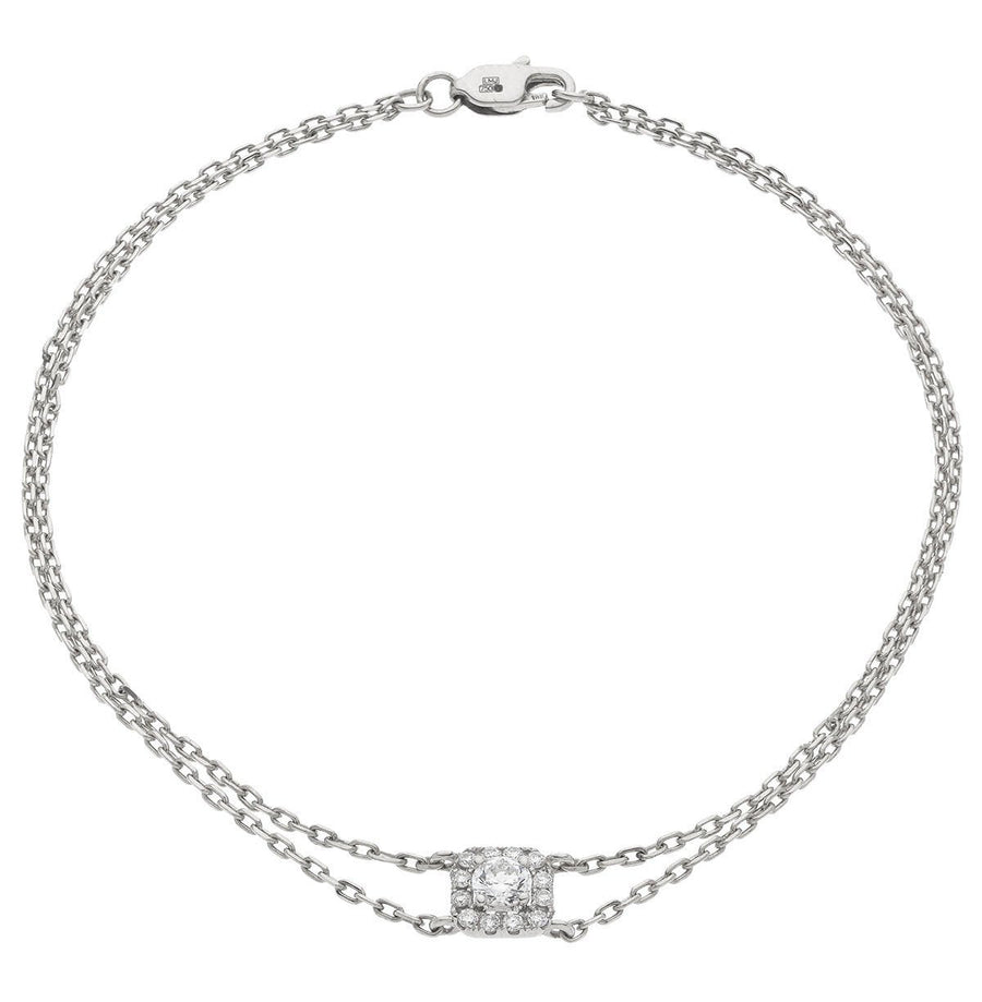 Diamond Halo Bracelet 0.30ct F VS Quality in 18k White Gold - David Ashley