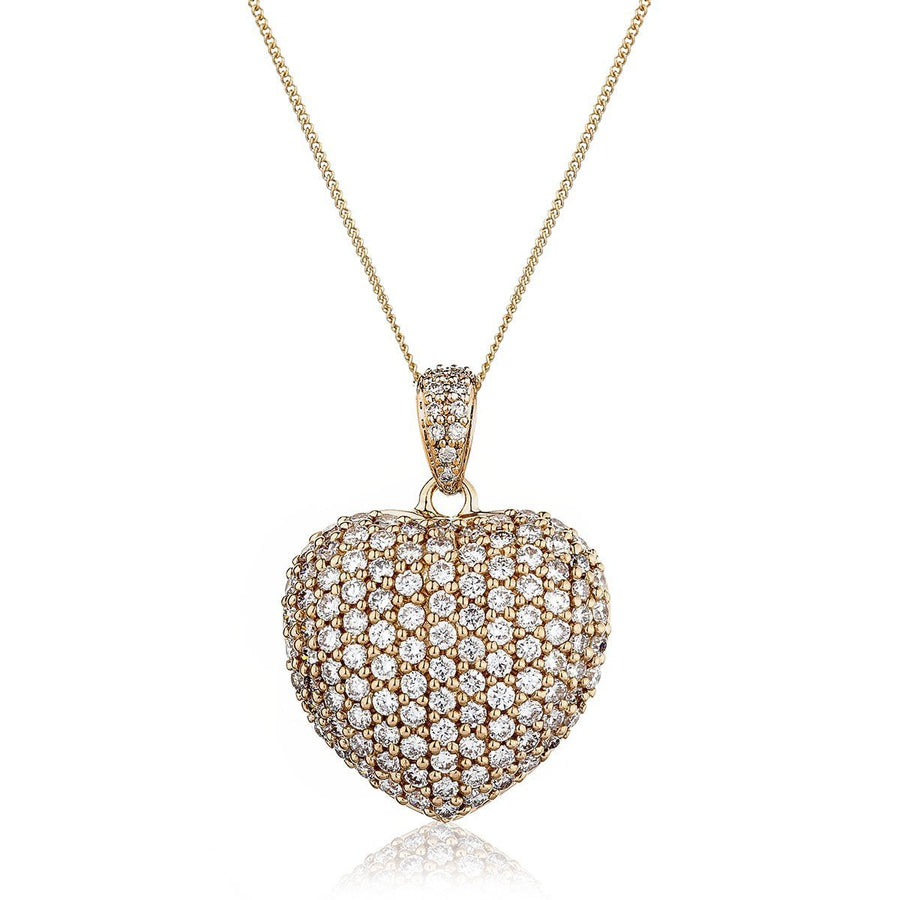 Diamond Heart Pendant Necklace 1.45ct F VS Quality in 18k Rose Gold - David Ashley