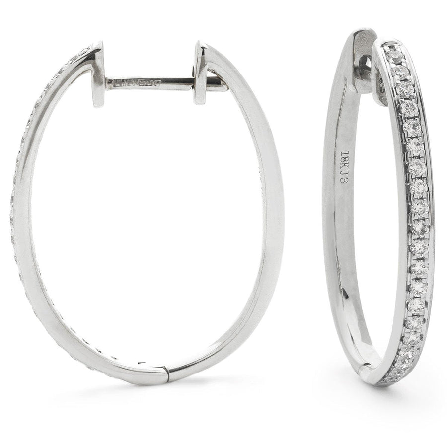 Diamond Hoop Earrings 0.25ct F VS Quality in 18k White Gold - David Ashley