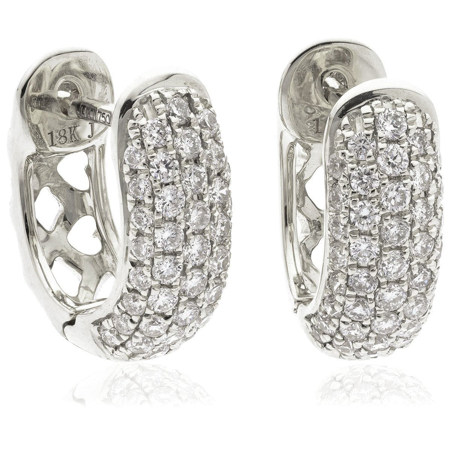 Diamond Hoop Earrings 0.40ct F VS Quality in 18k White Gold - David Ashley