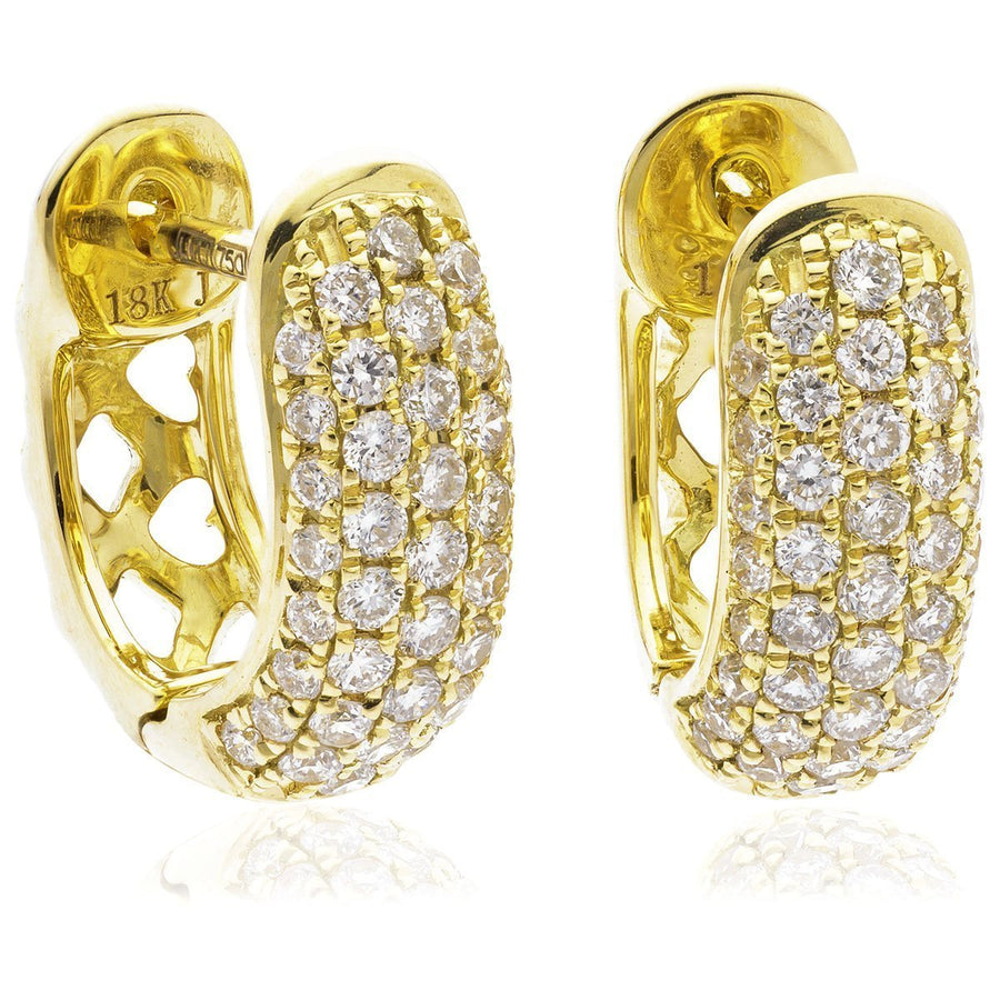 Diamond Hoop Earrings 0.40ct F VS Quality in 18k Yellow Gold - David Ashley