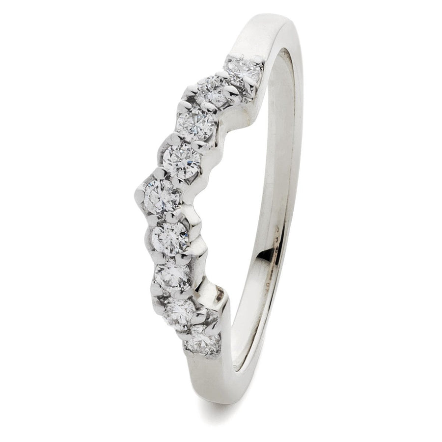 Diamond Matching Wishbone Boat Ring 1.00ct F-VS Quality 18k White Gold - David Ashley