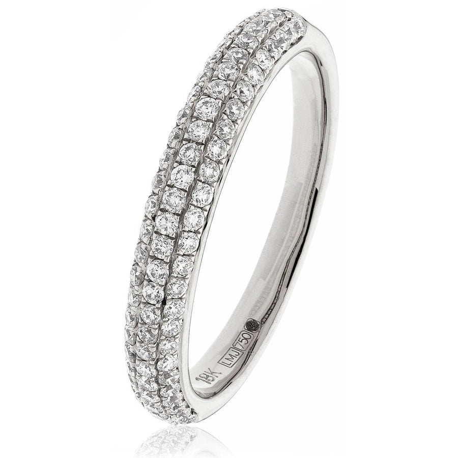 Diamond Pave Eternity Ring 2.6mm 0.40ct F-VS Quality in Platinum - David Ashley