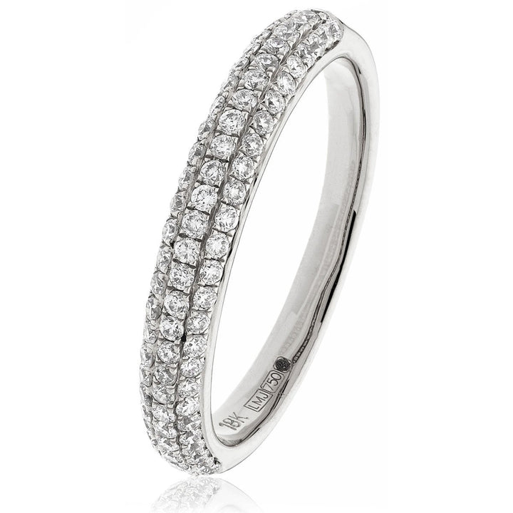 Diamond Pave Eternity Ring 3.2mm 0.55ct F-VS Quality in 18k White Gold - David Ashley