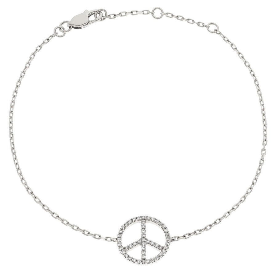 Diamond Peace Bracelet 0.50ct F VS Quality in 18k White Gold - David Ashley