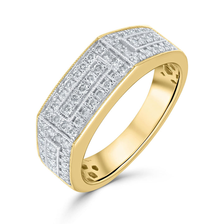 Diamond Signet Ring 0.68ct G-SI Quality set in 9ct Yellow Gold - David Ashley