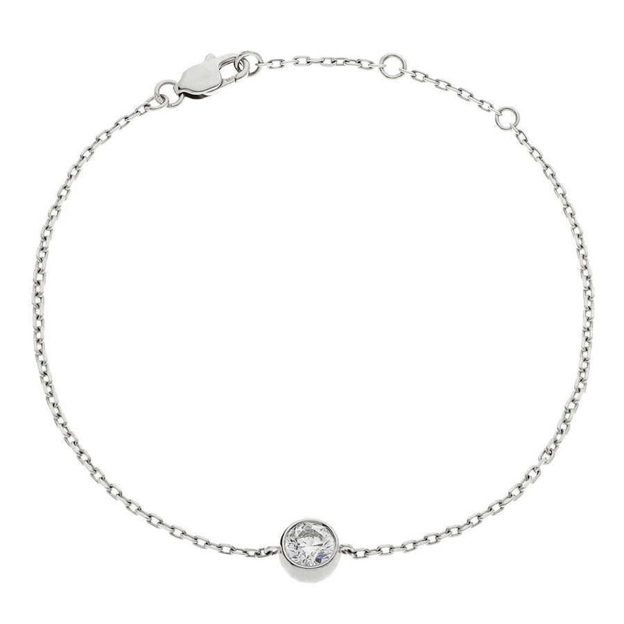 Diamond Solitaire Bracelet 0.25ct F VS Quality in 18k White Gold - David Ashley