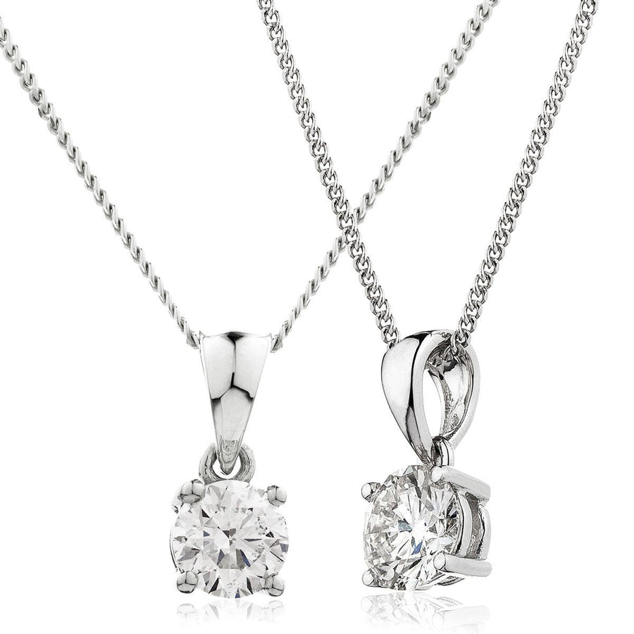 Diamond Solitaire Necklace 0.20ct F VS Quality in 18k White Gold - David Ashley