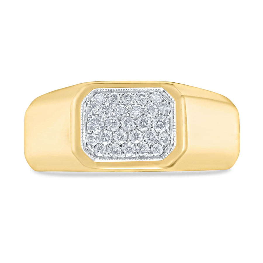 Diamond Square Signet Ring 0.33ct G-SI Quality set in 9ct Yellow Gold - David Ashley