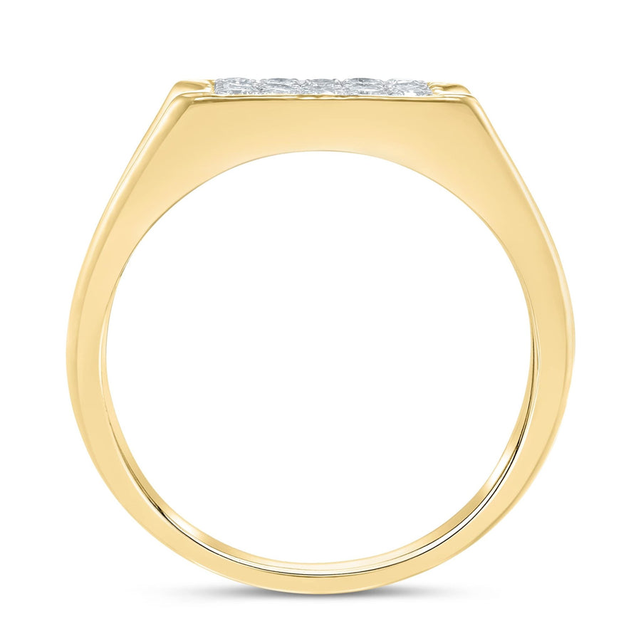 Diamond Square Signet Ring 0.63ct G-SI Quality set in 9ct Yellow Gold - David Ashley