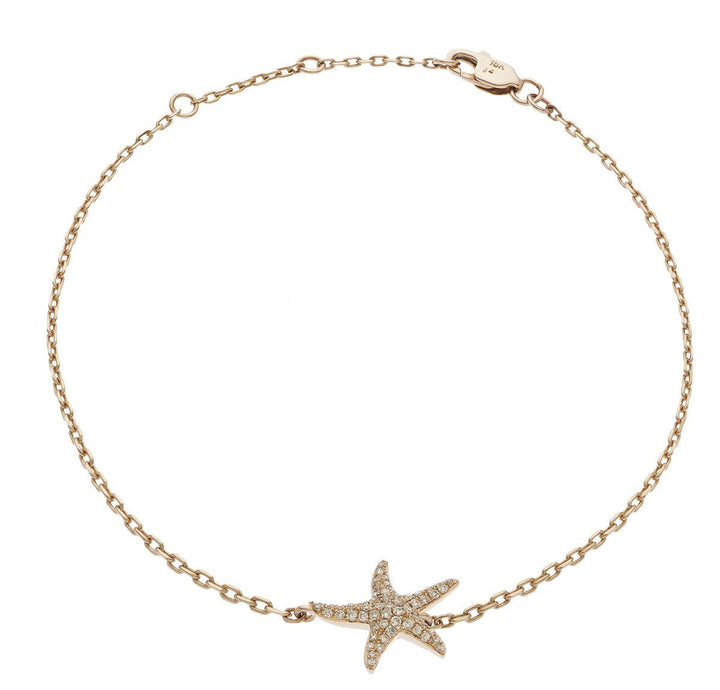 Diamond Starfish Bracelet 0.25ct F VS Quality in 18k Rose Gold - David Ashley