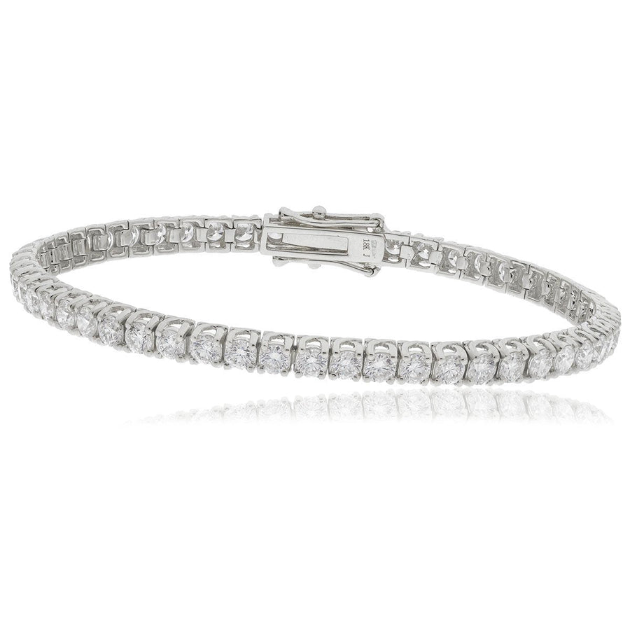 Diamond Tennis Bracelet 10.00ct F VS Quality in 18k White Gold - David Ashley